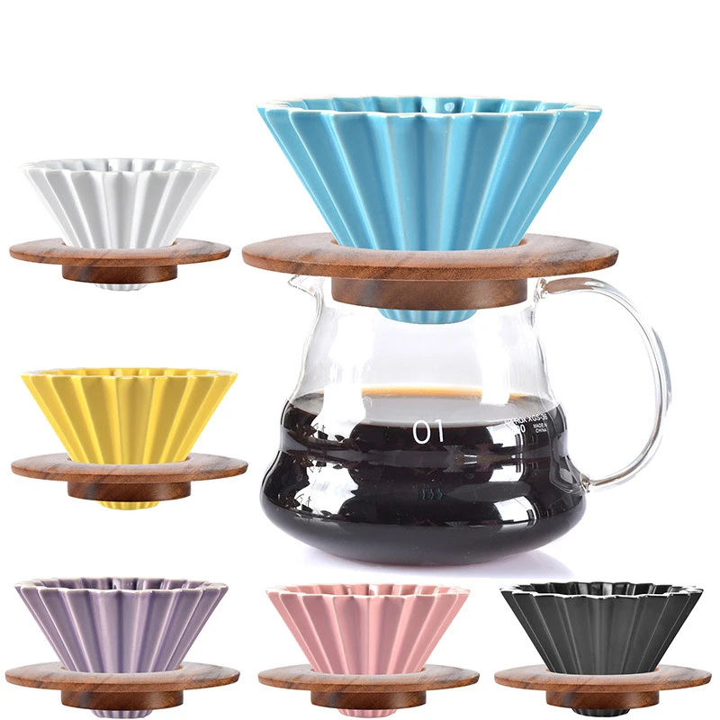 

Ceramic Origami Style Coffee Cup Espresso Coffee Filter Cup V60 Funnel Drip Hand Cup Filters Coffee Accessories For Barista