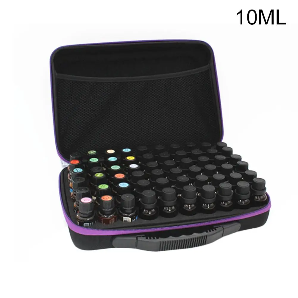 

60 Bottles EVA Essential Oil Bottle Storage Bag Carry Case Holder Aromatherapy Hand Bag Zipper Design Shockproof Durable
