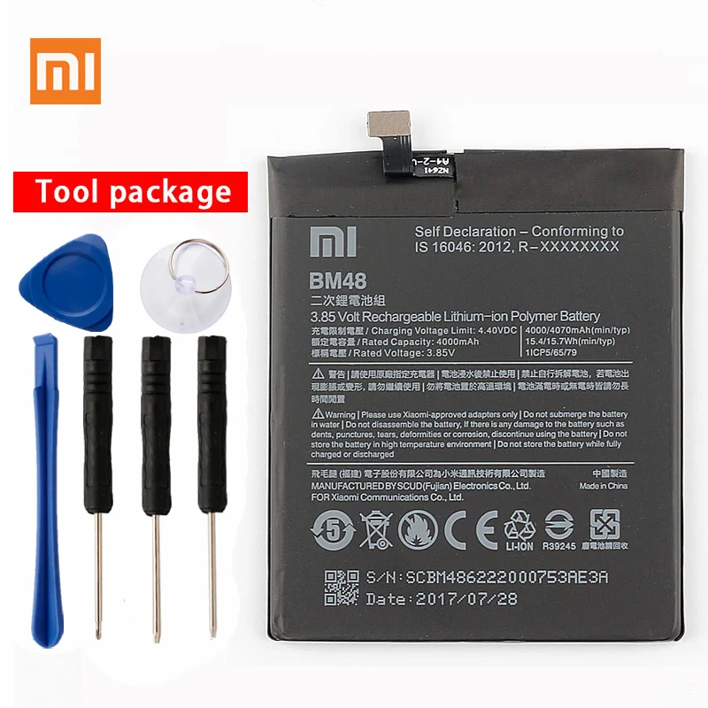 Оригинальный аккумулятор Xiaomi BM48 большой емкости для телефона Mi Note 2 Note2 батареи 4070