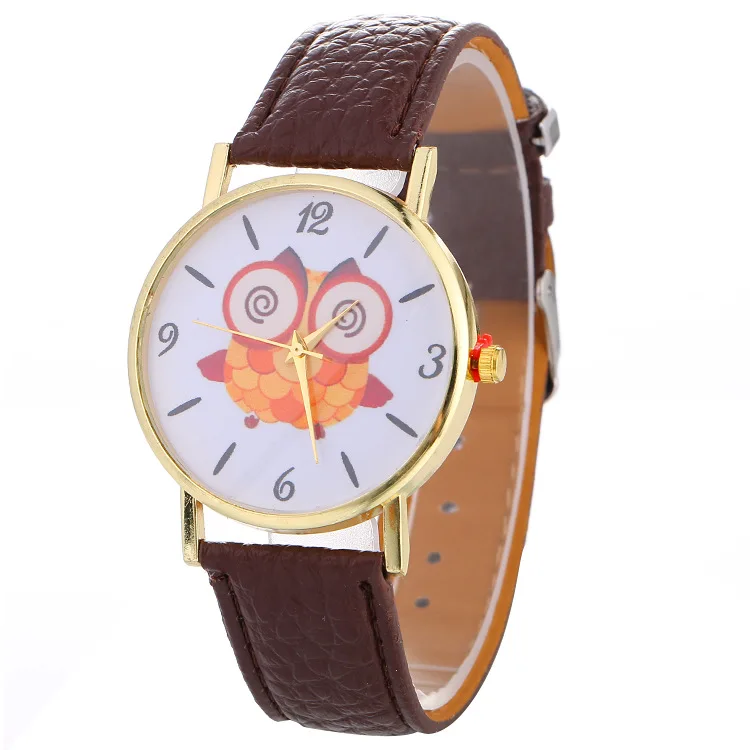 

Fashion Casual Women's Quartz Wristwatch Weaven Leather Women's Bracelet Watches Lovely Happy Owl Relogio Feminino Reloj Mujer