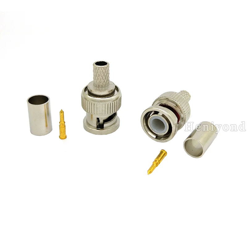 10PCS BNC male plug for RG59 coaxial cable BNC Connector Adapter female 3-piece crimp connector RG59 Coupler for CCTV Camera 10PCS BNC male plug for RG59 coaxial cable BNC Connector Adapter female 3-piece crimp connector RG59 Coupler for CCTV Camera