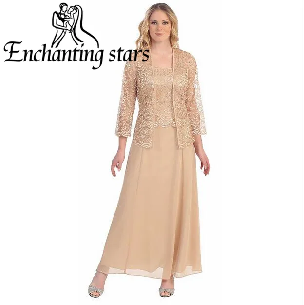 2017 Plus Size Long Mother Of The Bride Pant Suits For Beach Weddings