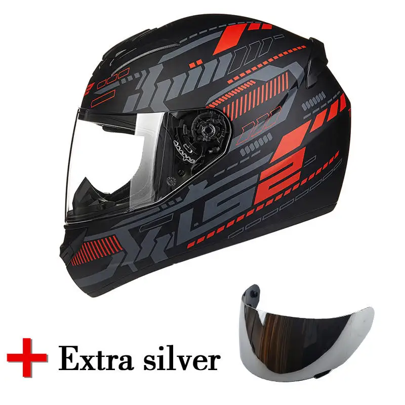 LS2 FF352 moto rcycle шлем с дополнительным серебряным щитом для мужчин и женщин Полный лицевой casco moto шлемы capacete ls2 шлем
