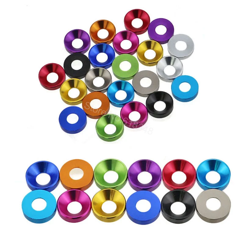

8PCS Aluminum M4 Countersunk Washer Flat Head Screws Bolts For Hobby RC Model Car Parts Replacement Anodized