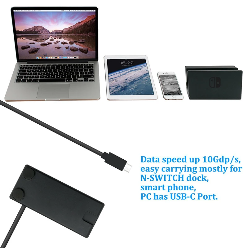 For Nintend Switch Cable 10Gbps TV Dock Video Data Transfer Charging Extension Cable For Nintend Switch 1M Extension Line Cord Cable (10)