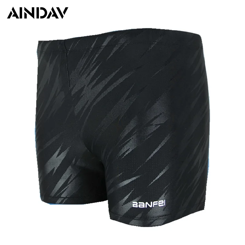 New Men Swimwear Boxer Shorts Square Leg Swimming Trunks Male Swimsuits