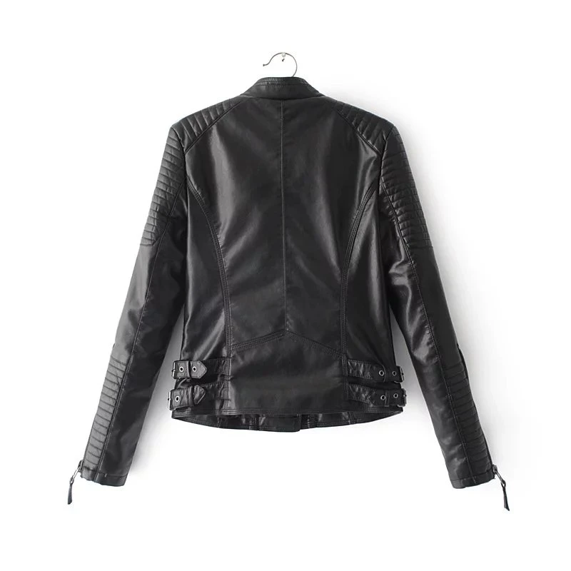 Искусственная мягкая кожаная куртка,, осенняя Новинка, модная женская тонкая черная куртка на молнии из искусственной кожи, зимняя мотоциклетная куртка, Золотая верхняя одежда