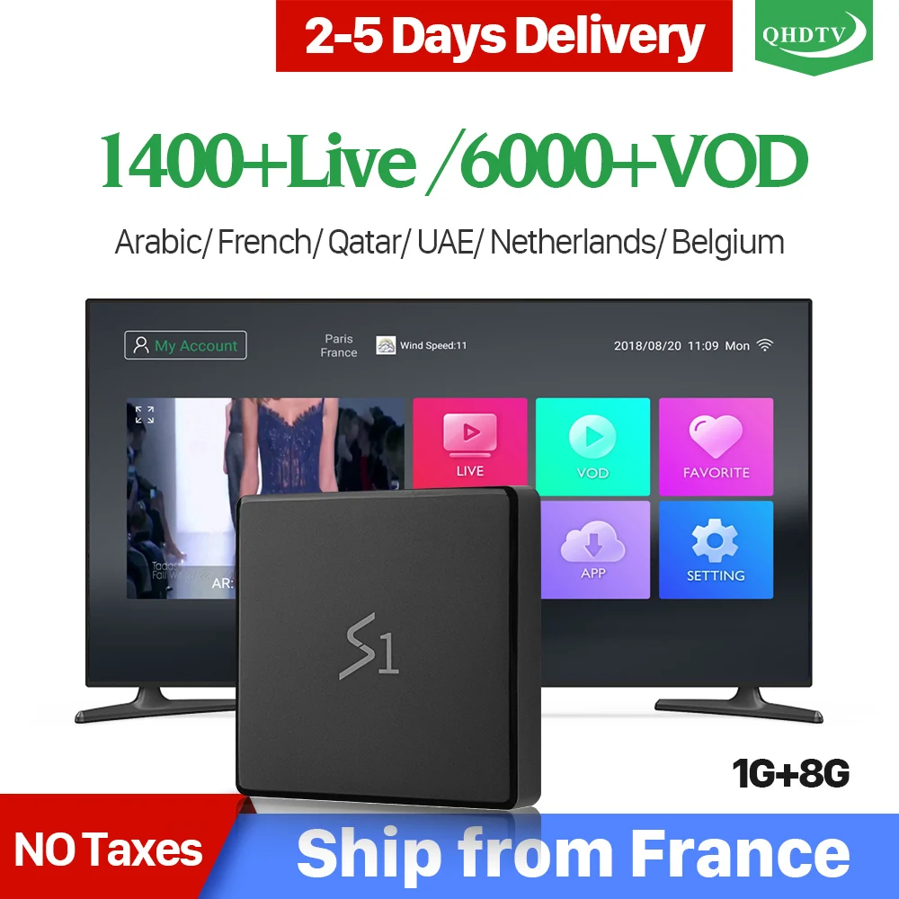

Leadcool S1 IPTV 1 Year QHDTV France Arabic Code Android 8.1 1+8G Quad-Core RK3229 Netherlands Italian French Like X96 Mini Box