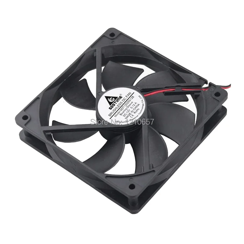 2 шт. Gdstime DC 12 В 4P Molex 120 мм 120x25 мм чехол для компьютера Бесщеточный Охлаждающий вытяжной вентилятор