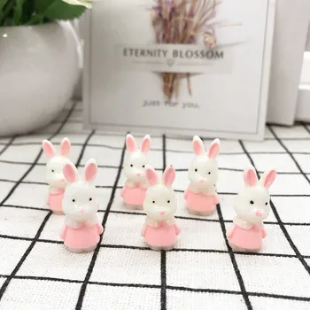 

10pcs resin rabbit fairy garden Garden Miniature Craft Micro Landscape Decoration For DIY Resin Crafts