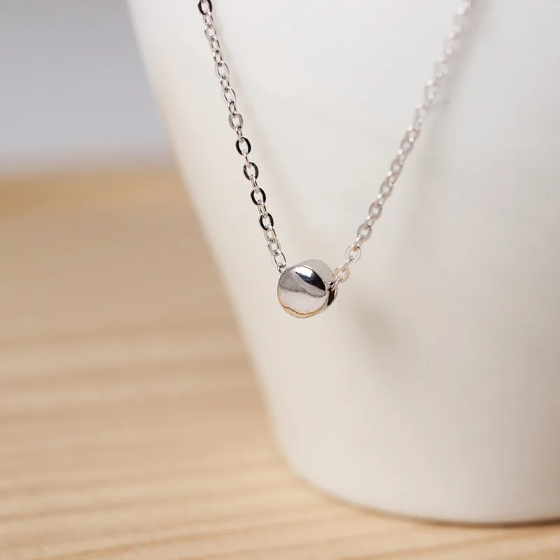 simple dot necklace women gift 100% 925 Sterling silver nacklace Jewellery Clavicle chain pendant charms