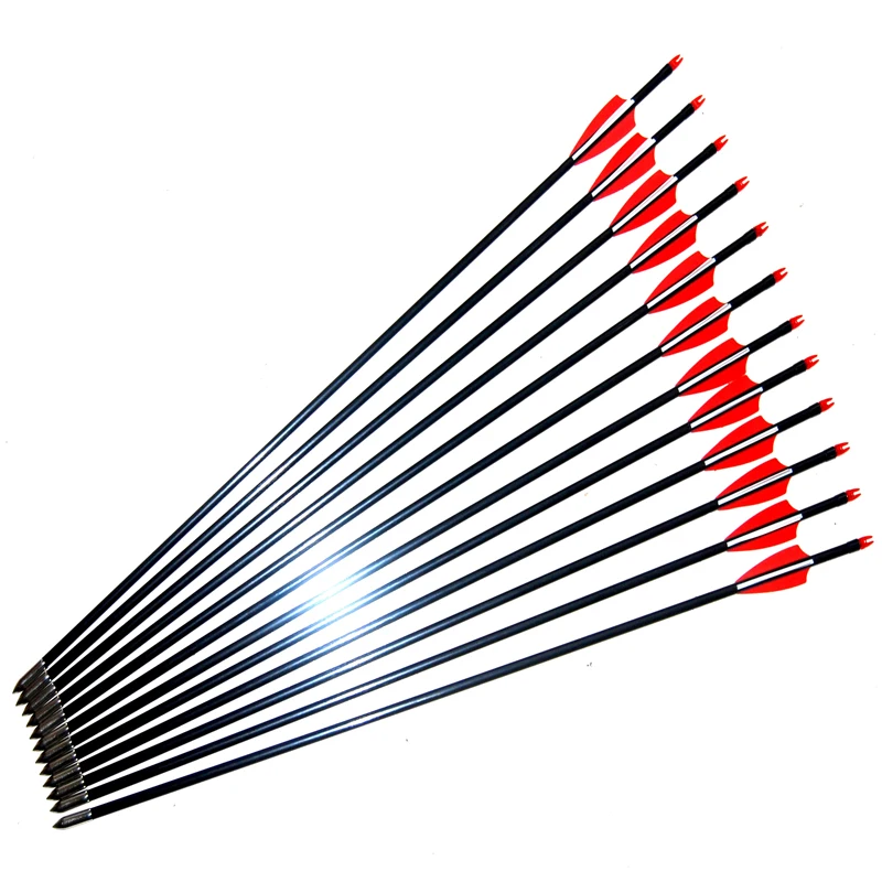 12pcs/pack,32" 30" 29" 28" Archery Nocks Arrows Fiberglass Target