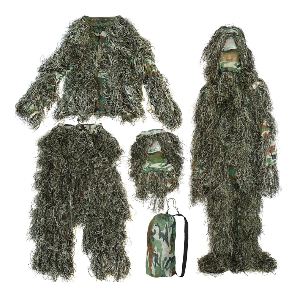 Камуфляжный костюм для охоты 3D 5 шт.|hunt 3d|ghillie suitcamo woodland |
