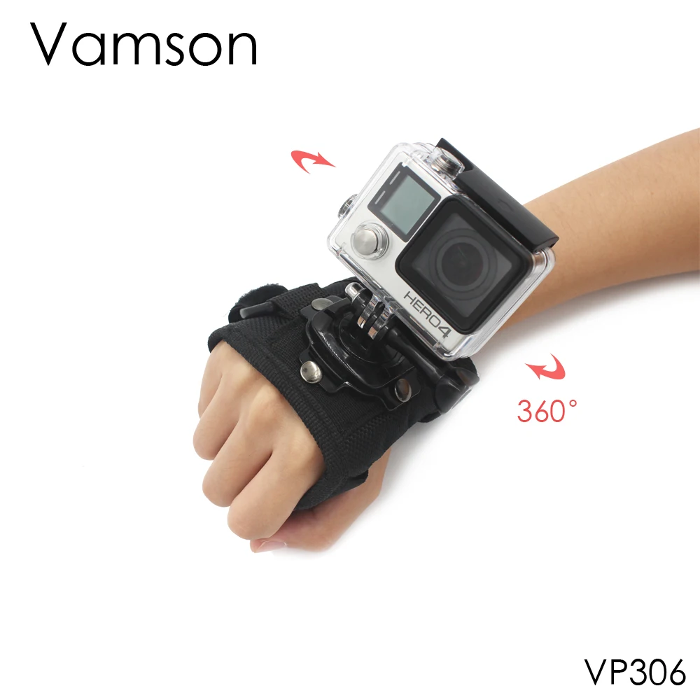 

Vamson for Go Pro Accessories 360 Degree Rotation Hand Strap Wrist Mount for Gopro Hero 6 Action Camera