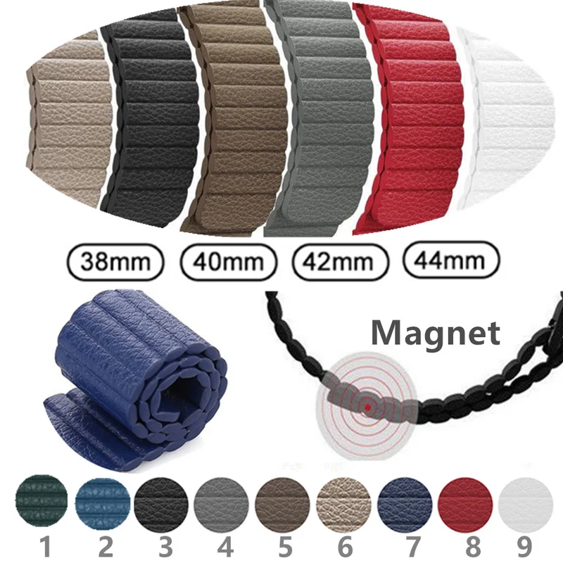 

Genuine Leather Watchband for IWatch Apple Watch 38mm 40mm 42mm 44mm Series 4 3 2 1 Wristband Adjustable Band Bracelet Loop