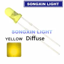 1000 шт. умная электроника F3 3 мм круглый желтый цвет высокий светильник рассеянный Круглый DIP светильник-светодиод светодиодный светильник