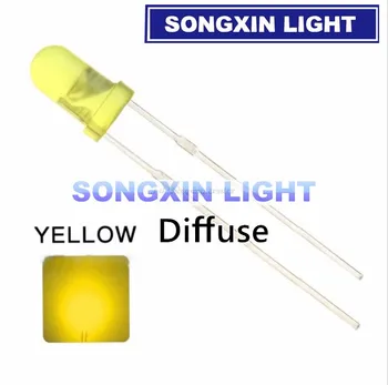 

1000pcs Smart Electronics F3 3MM Round Yellow Color Highlight Diffused Round DIP Light-Emitting Diode LED Lamp Light