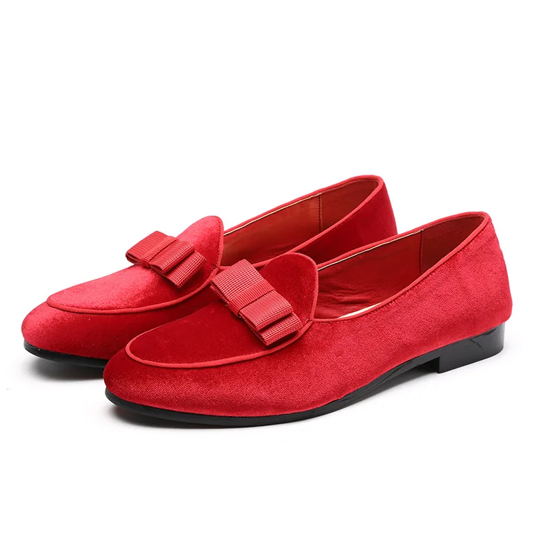 

37~48 Plus Size Red Bottom Bow Tie Suede Loafers Mens Pointed Toe Tassel Slip On Dress Wedding Shoes Fringed Loafer Formal Shoe
