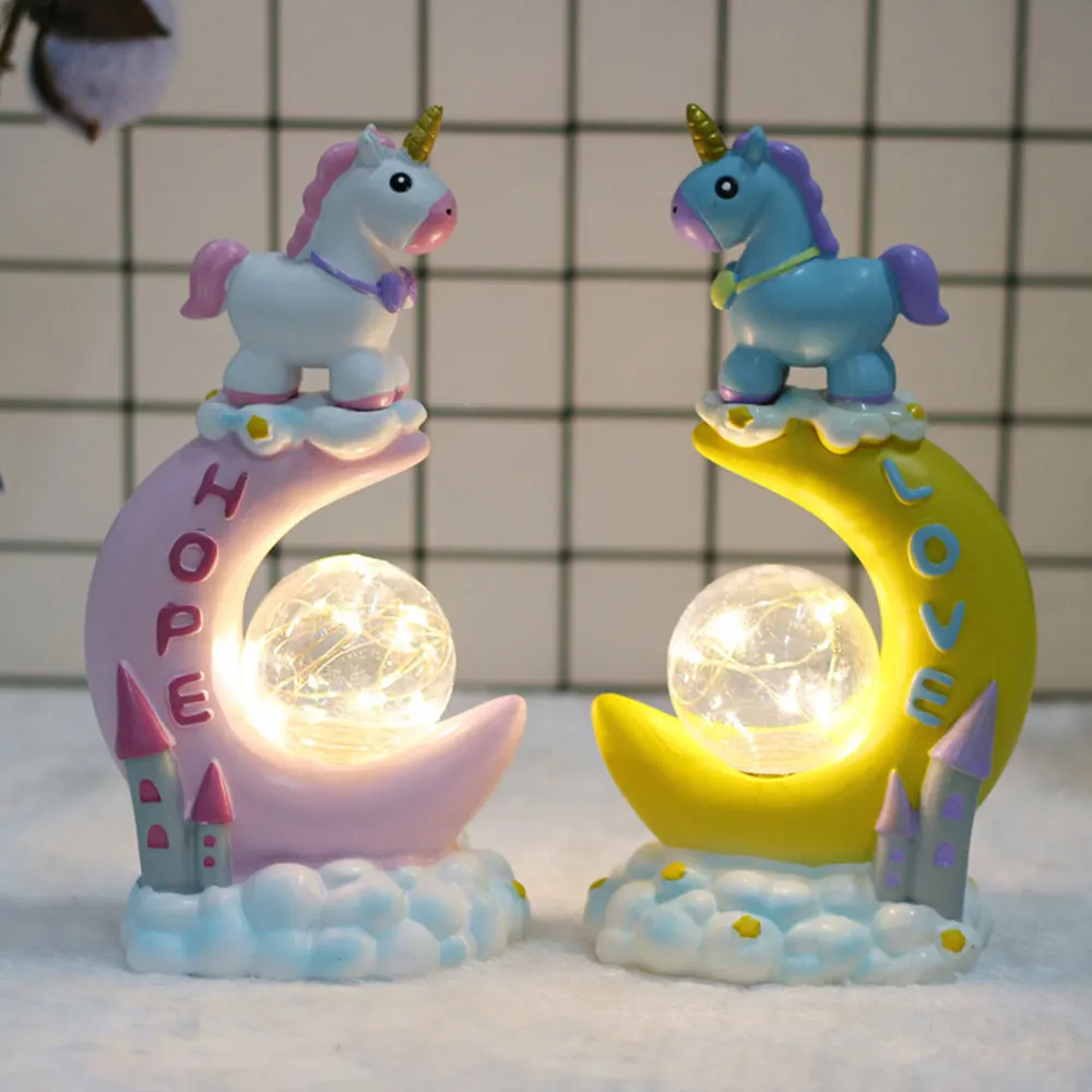 

Creative Unicorn Moon Shape Animal LED Night Light Children Eyes Table Lamp Cartoon Lamp Home Birthday Xmas Decor Lighting MYC