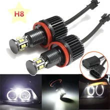 2 шт. 120 Вт H8 LED Ангел глаз Halo Кольцо лампа Ксеноновые Белый 6000 К фар для BMW E82 e90 E92 E60 E61 E63 E89 X6