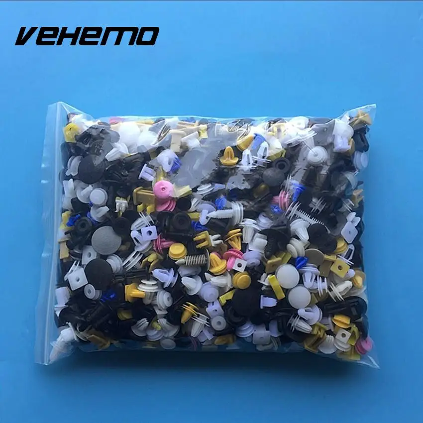 

Vehemo 100Pcs Assorted Car Vehicle Plastic Rivets Fastener Bumper Trim Clips Kit car styling