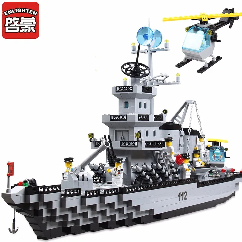 

Enlighten Building Blocks Military Cruiser Model Building Blocks Girls&Boys 970+pcs Bricks Educational Blocks Toys For Children