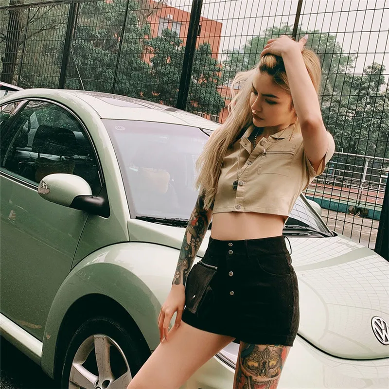 Streetwear Women Detachable Pocket Shorts Casual High Waist Button Big Adjustable Pocket Shorts Straight Shorts Party Shorts winter dresses for women