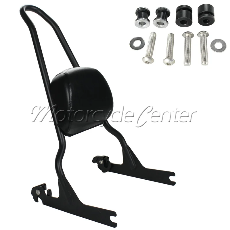 Motorcycle Sissy Bar Luggage Rack Passenger Backrest Pad For 2007 2017 Harley Fatboy FLSTF Softail CVO