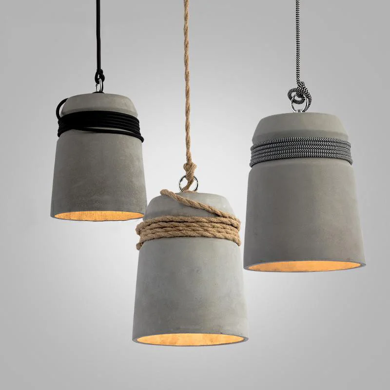 Industrial Retro Pendant Lamps Cement Hanging Lights Vintage Creative Indoor Pendant Lights Bar Restaurant Concret Light 110v 220v Home Lights (4)