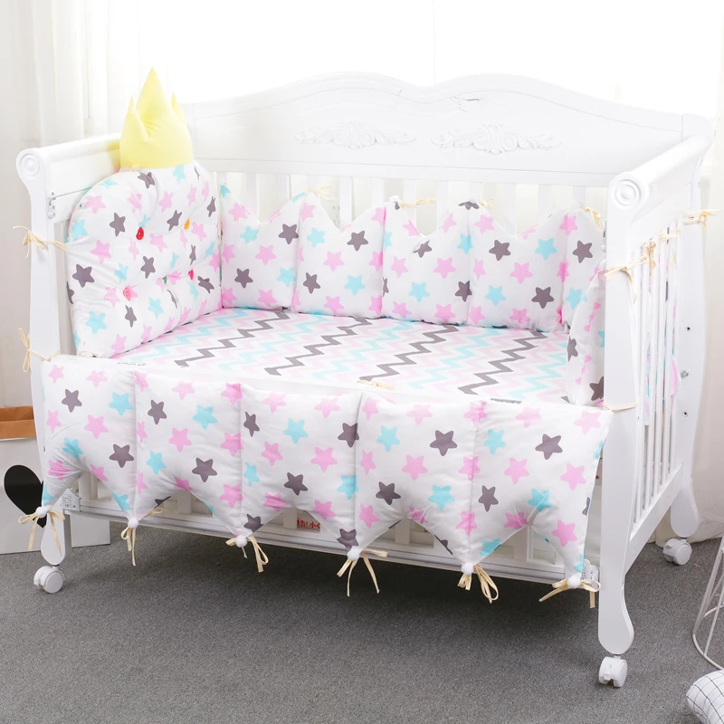 US $146.91 10Pcs Baby Bedding Set With Hanging Storage Bag Toddler Crib Bedclothes Baby Cot Safe Crown Shape Bumpers Sheet Quilt Pillow