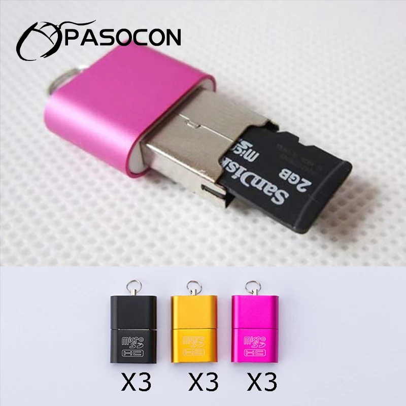 3 цвета USB 2,0 все в одном TF Card Reader адаптер Plug and Play Micro чтения карт памяти адаптера золотой 9 шт./компл