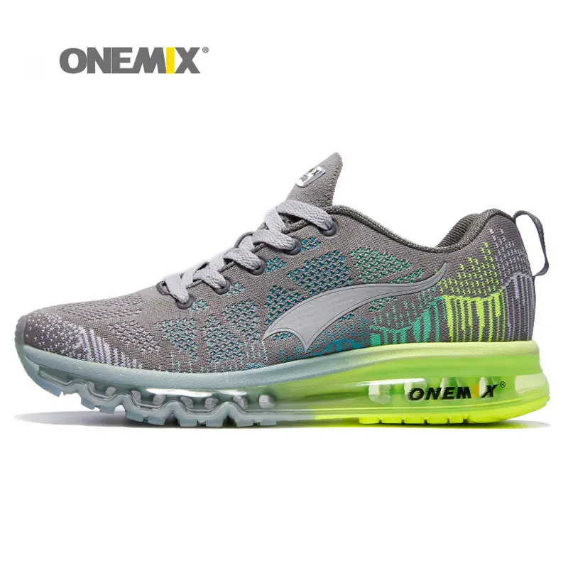 ONEMIX спортивная обувь для мужчин с воздушной подушкой, улучшенная мягкая дезодорирующая стелька для занятий спортом на открытом воздухе 1118B - Цвет: Light gray
