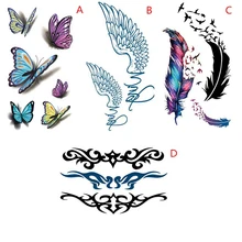 Водонепроницаемый татуировки пользовательские 3D стерео Цвет Бабочка небольшой свежий узор наклейки