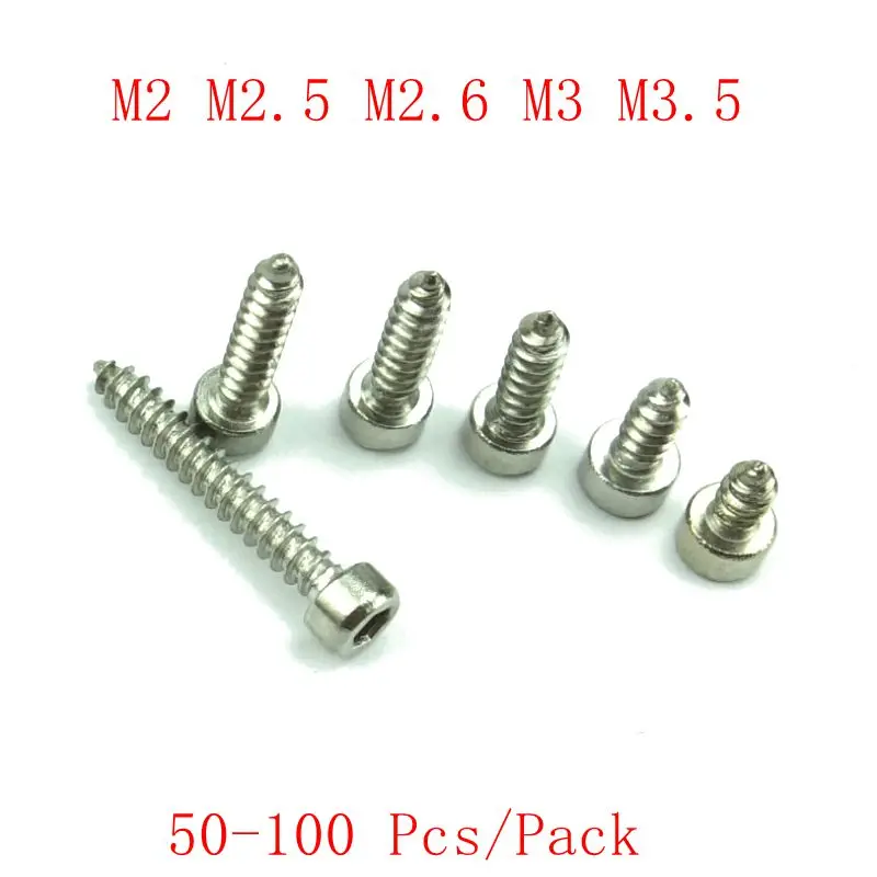 304 Stainless Steel Socket Head Cap Self Tapping Screws M2 M2.5 M3 M3.5
