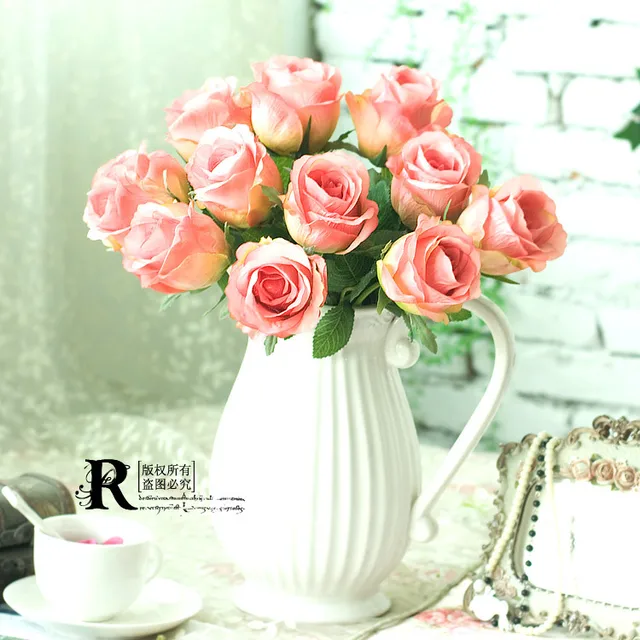 Мода французская романтическая искусственные цветы розы молочник комплект свадебный подарок 1.8 кг