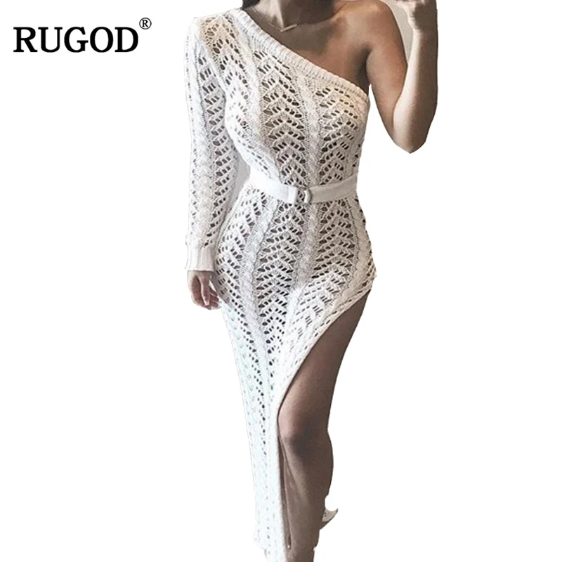 RUGOD 2018 Новое сексуальное открытое женское вечернее платье лето осень облегающее