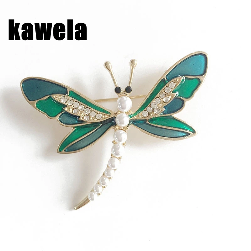 

Free Shipping New Sweet Pearl Enamel Dragonfly Brooch