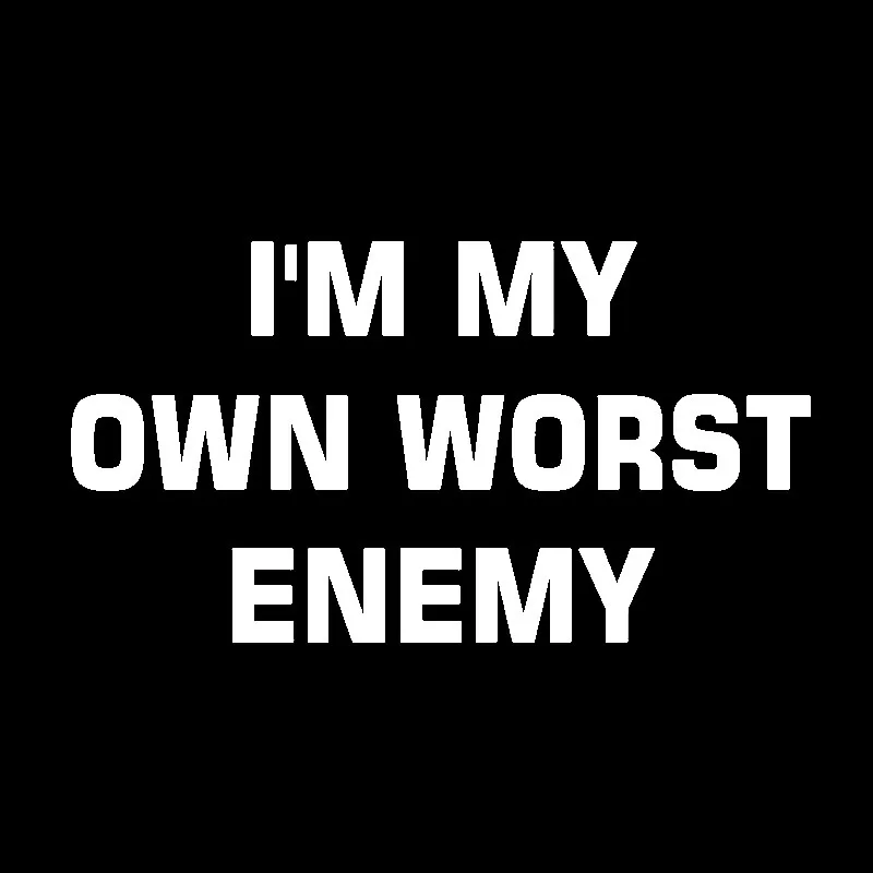 Qypf 16 5cm 9cm Interesting I M My Own Worst Enemy Vinyl Decal Car Sticker Black Silver C15 2564 Car Stickers Aliexpress