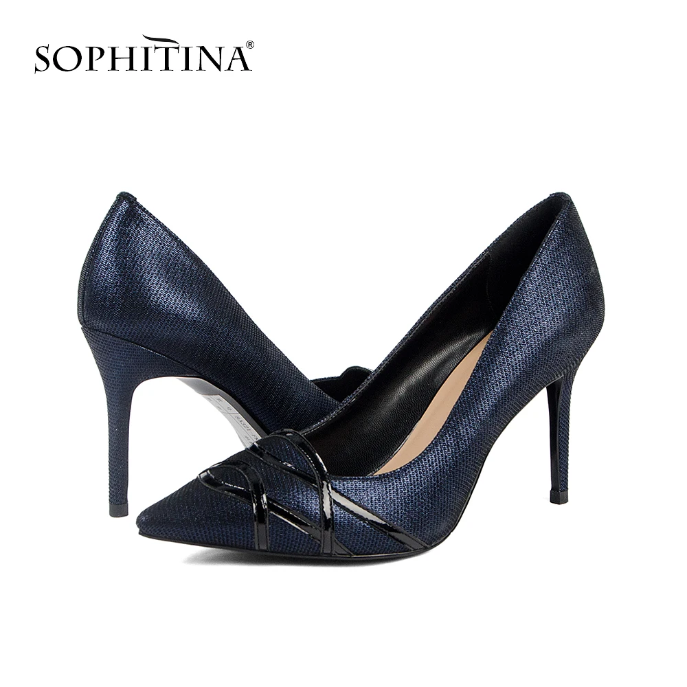 SOPHITINA 2019 Spring New High-quality Slip-on Pumps Sexy Pointed Toe Super High Heel Party Mature Fashion Female Shoes MC129