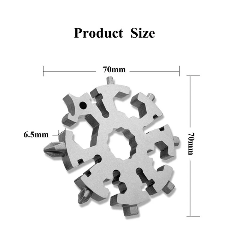 20-в-1 инструмент повседневного ношения мульти-инструментальная карта комбинация компактный и портативный продукции наружного применения в виде снежинок для повседневного использования, инструментальная карта