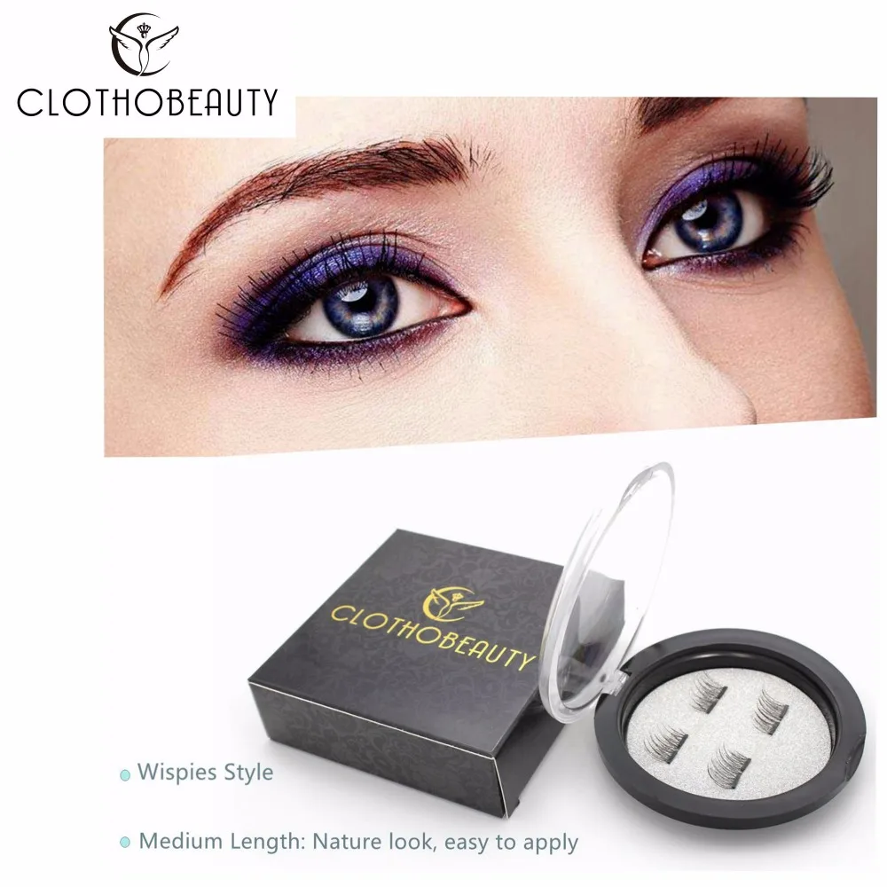 

CLOTHOBEAUTY False MAGNETIC Eyelashes, Half Cover Dual Magnets, No Glue, Fake Lashes Extension, Natural Reusable Handmade(MA-02)