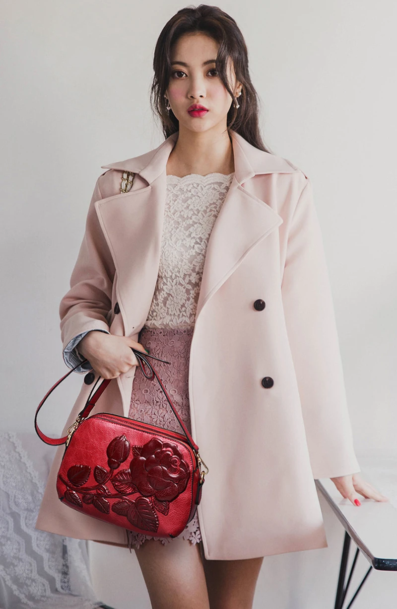 Vintage Women Printing Handbag Travel Female PU Leather Shoulder Bags Ladies INS Casual Handle Bag Large Flower Crossbody SS7304 (9)
