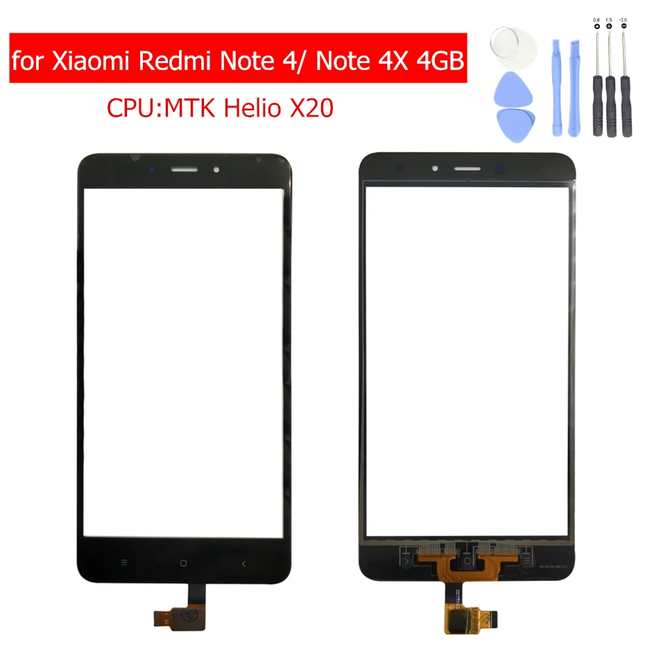 

for Xiaomi Redmi Note 4 MTK/ Note 4X 4GB Touch Screen Glass Panel Digitizer Sensor Touchpad Front Glass Panel Repair Spare Parts