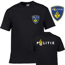 Новая брендовая голландская полицейская специальная полицейская Команда печать хлопок мужская футболка с круглым вырезом Модная Повседневная летняя футболка с коротким рукавом me