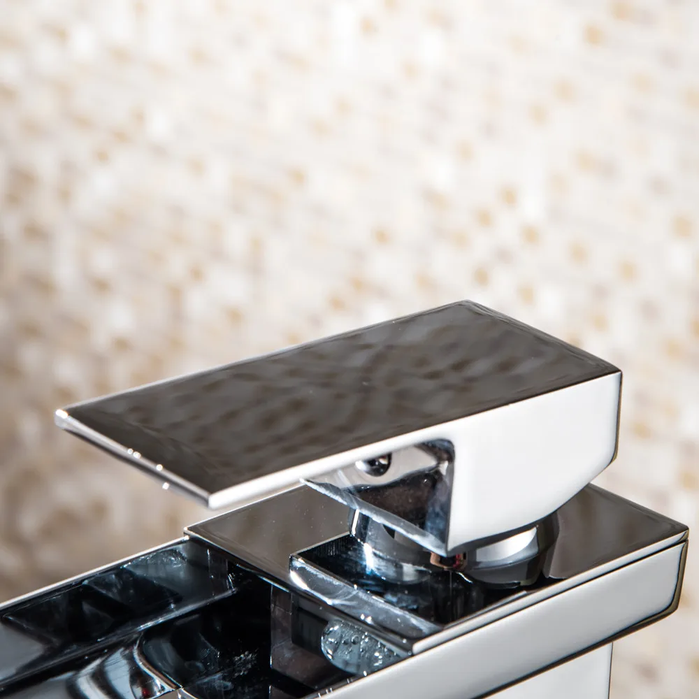 Newly Bathroom Basin Sink Faucet Waterfall Handle Single Hole Mixer Tap Deck Mounted Basin Faucet Torneira Cozinha Mci8