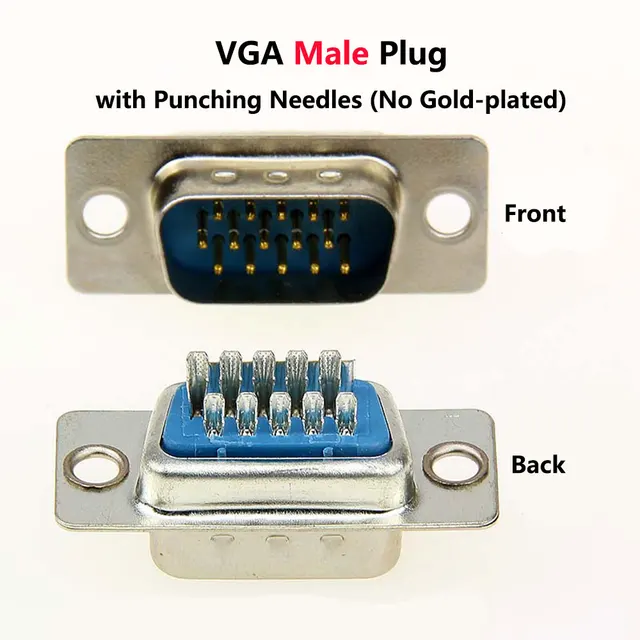 VGA Welding Connectors DB15 Male Plug Female Socket 3 Rows 15 Pin Serial Port Connector D SUB 15