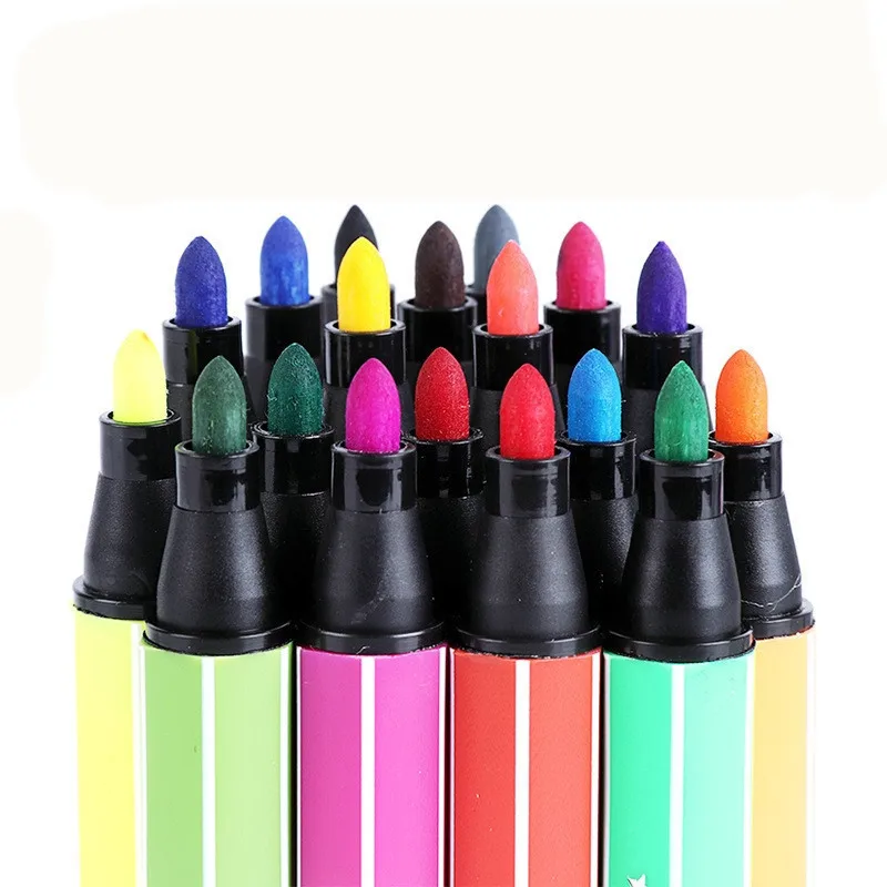 

12/18/24/36 colour pencil markers Safety Double Heads Washable Seal Watercolor Brush Pen Stationery Set For kids school Supplies