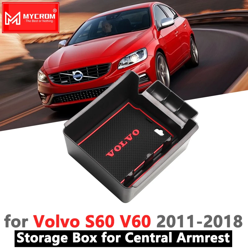 Подлокотник коробка для хранения средства ухода для Volvo S60 Volvo V60 автомобильный Органайзер аксессуары 2011 2012 2013