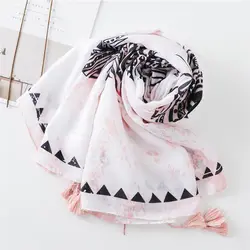 Новый Элегантный принт с кисточками модный шарф шали для женщин для девочек Лето Осень Обертывания пляжная Женская шаль для женщин шарфы
