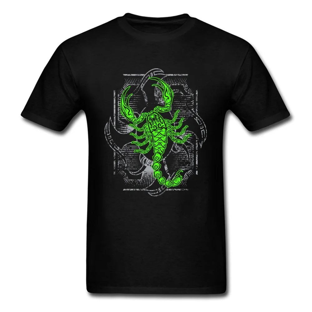 Scorpion Cotton Tops Tees for Male Summer T Shirts Normal Designer O-Neck Clothing Shirt Short Sleeve Free Shipping Scorpion black